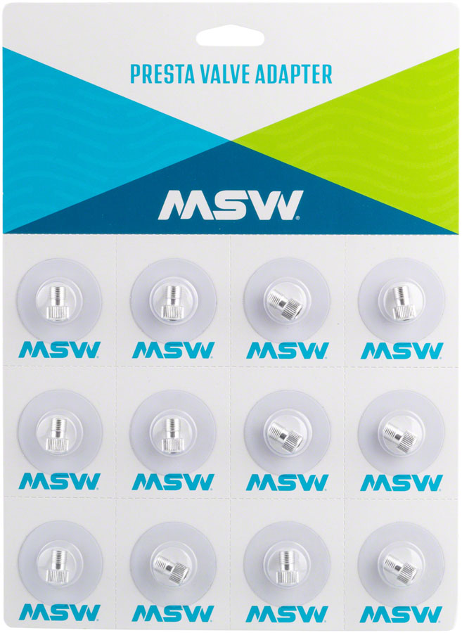 MSW Presta Valve Adapter - Card of 12