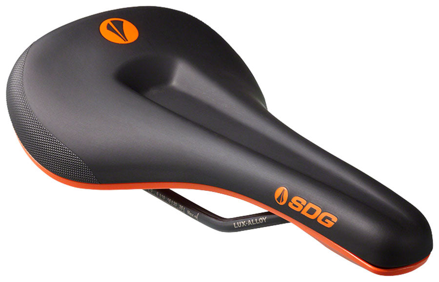 SDG Bel-Air V3 Max Saddle Lux-Alloy Rails Black/Orange