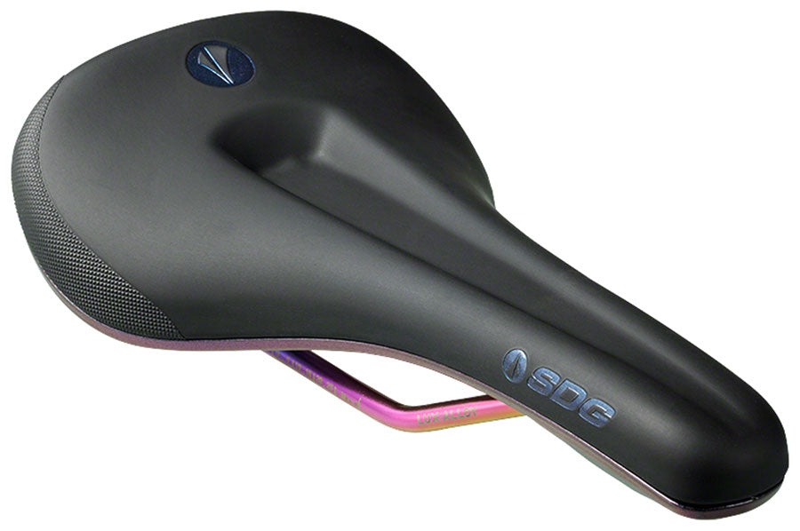 SDG Bel-Air V3 MAX Saddle - PVD Coated Lux-Alloy BLK/Oil-Slick Sonic Welded Sides Limited Edition Fuel-Goodwynn&#39;sGoodwynn&#39;s