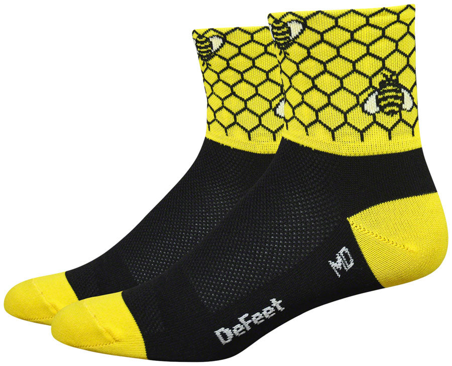 DeFeet Aireator 2-3" Socks Black/Bright Gold L Pair-Goodwynn&#39;sGoodwynn&#39;s