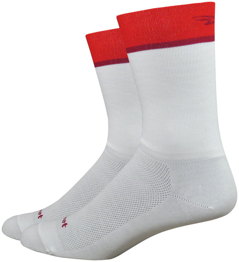 DeFeet Aireator Team Socks - 6" White/Red Small