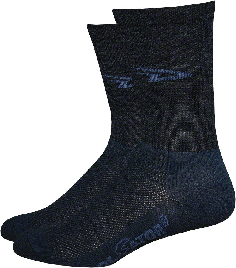 DeFeet Wooleator 5" D-Logo Socks 9.5-11.5 Charcoal