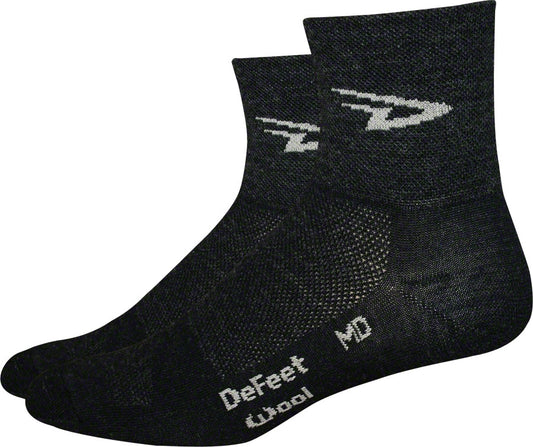 DeFeet Wooleator 3" D-Logo Socks 7-9 Black-Goodwynn's