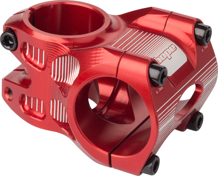 Hope AM/Freeride Stem - 35mm 31.8 Clamp +/-0 1 1/8" Aluminum Red