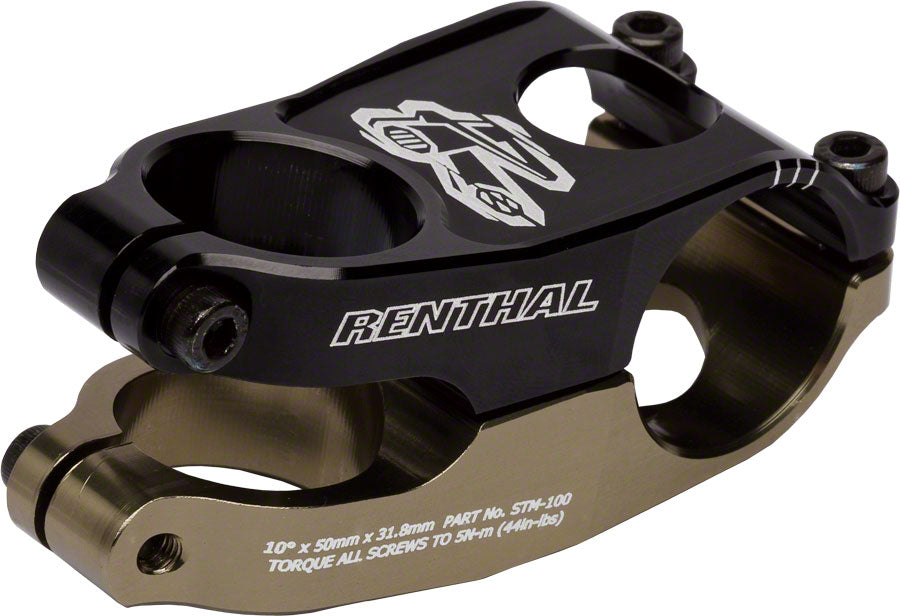 Renthal Duo Stem - 50mm 31.8 Clamp +/-10 1 1/8" Aluminum Black/Gold-Goodwynn&#39;sGoodwynn&#39;s