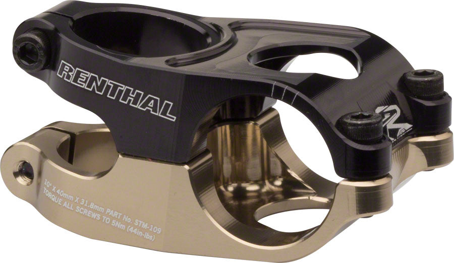 Renthal Duo Stem - 40mm 31.8 Clamp +/-10 1 1/8" Aluminum Black/Gold-Goodwynn&#39;sGoodwynn&#39;s