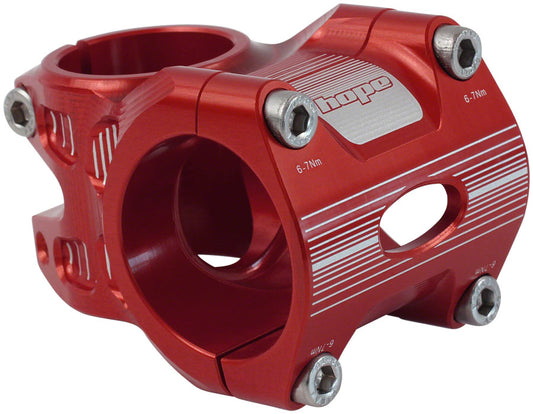 Hope AM/Freeride Stem - 35mm 35 Clamp +/-0 1 1/8" Aluminum Red-Goodwynn's