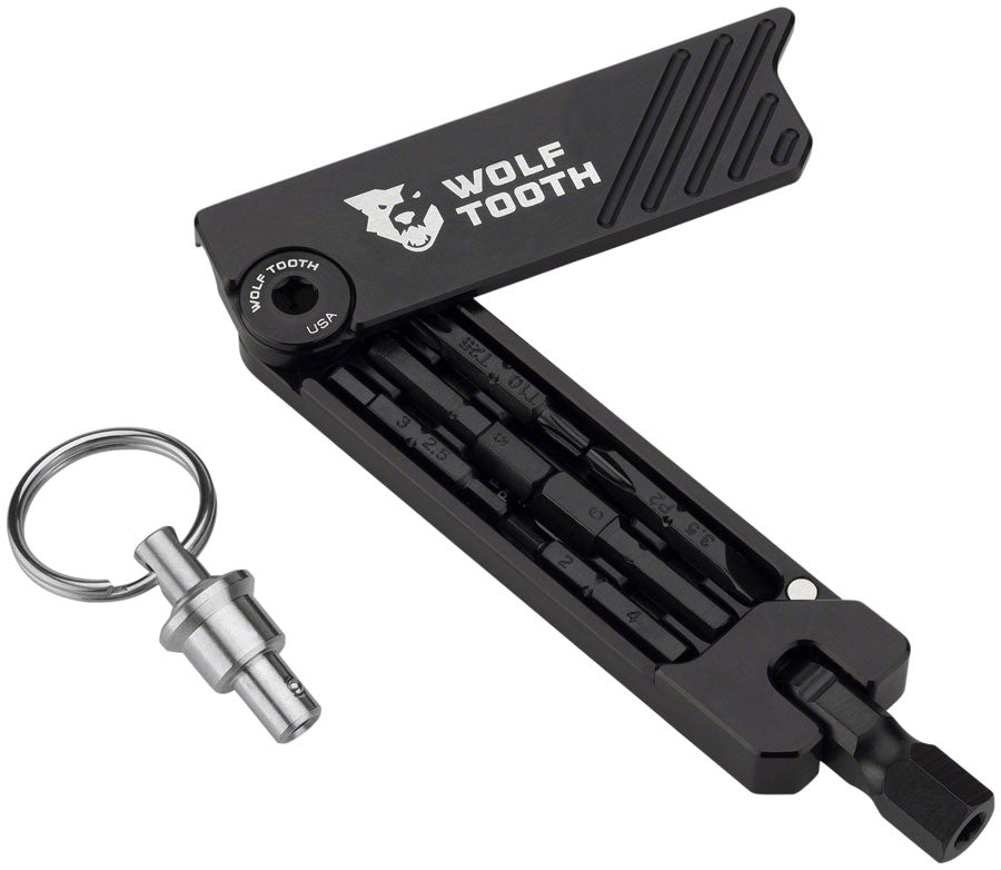 Wolf Tooth 6-Bit Hex Wrench Multi-Tool with Keyring - Black-Goodwynn&#39;sGoodwynn&#39;s