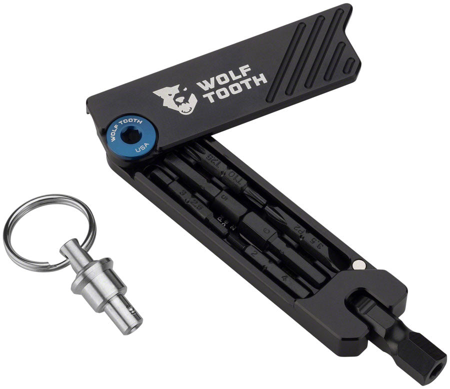 Wolf Tooth 6-Bit Hex Wrench Multi-Tool with Keyring - Blue-Goodwynn&#39;sGoodwynn&#39;s