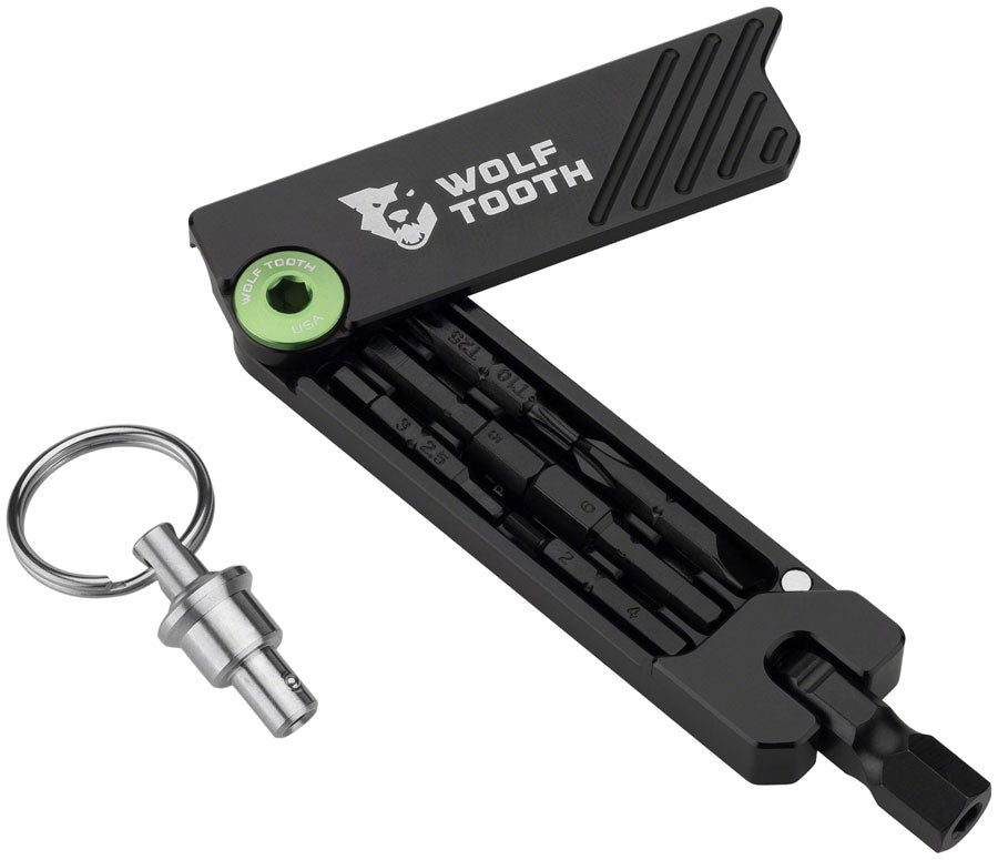 Wolf Tooth 6-Bit Hex Wrench Multi-Tool with Keyring - Green