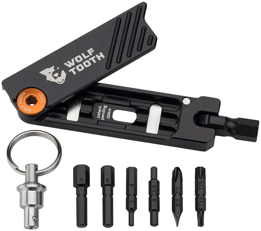 Wolf Tooth 6-Bit Hex Wrench Multi-Tool with Keyring - Black-Goodwynn&#39;sGoodwynn&#39;s