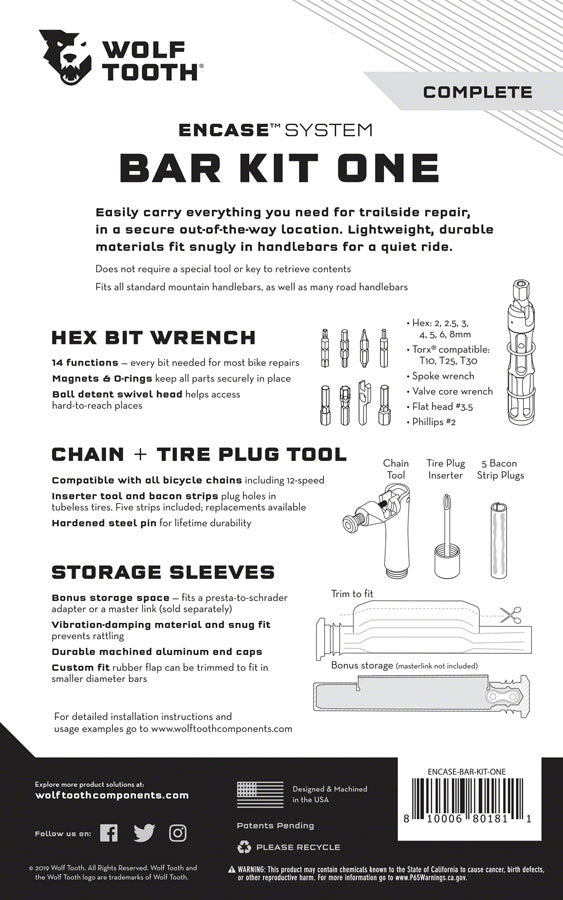 Wolf Tooth EnCase System Bar Kit One