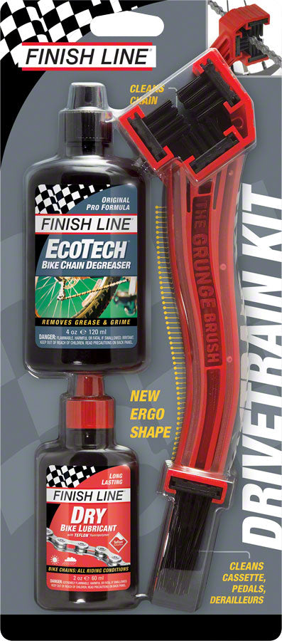 Finish Line Starter Kit 1-2-3 Includes Grunge Brush 4oz DRY Chain Lubricant 4oz EcoTech Degreaser-Goodwynn&#39;sGoodwynn&#39;s