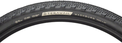 Teravail Washburn Tire - 700 x 47 Tubeless Folding Black Light and Supple