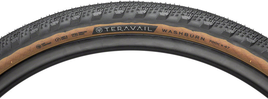 Teravail Washburn Tire - 700 x 47 Tubeless Folding Tan Light and Supple