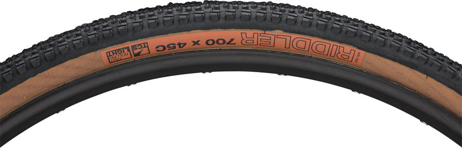 WTB Riddler 700c Tire - 700 x 45 TCS Tubeless Folding BLK/Tan Light Fast Rolling