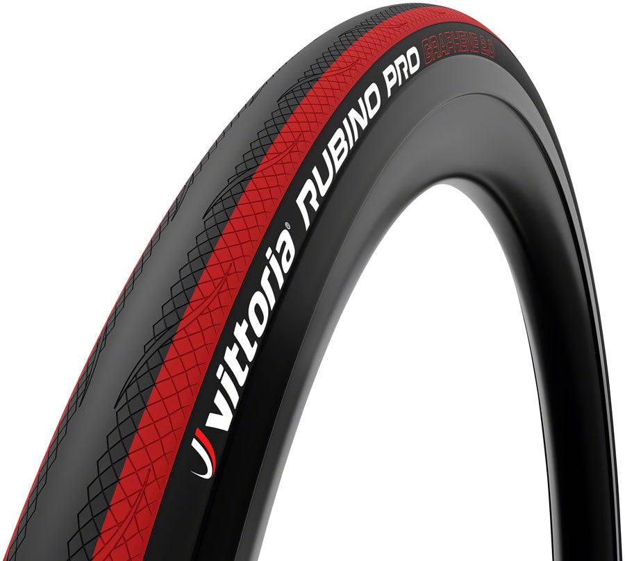 Vittoria Rubino Pro Tire - 700 x 25 Clincher Folding Black/Red G2.0-Goodwynn&#39;sGoodwynn&#39;s