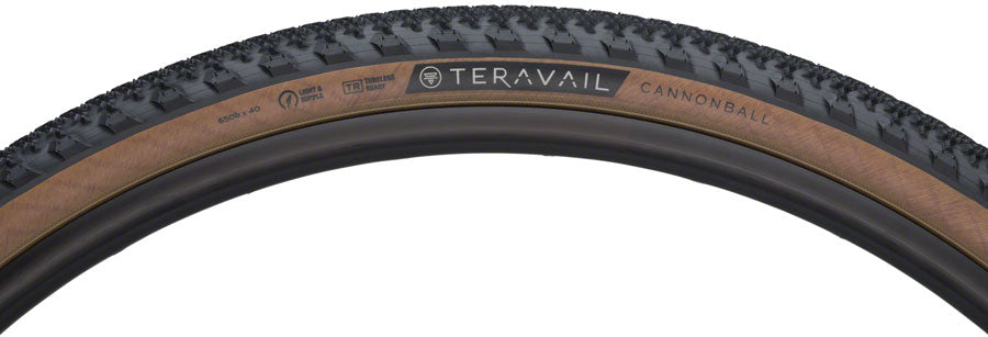 Teravail Cannonball Tire - 650b x 40 Tubeless Folding Tan Durable Fast Compound