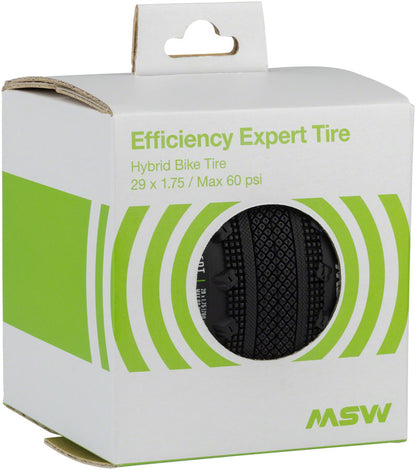 MSW Efficiency Expert Tire - 29 x 1.75 / 700 x 45 BLK Folding Wire Bead Puncture Protection Reflective Sidewalls 33tpi