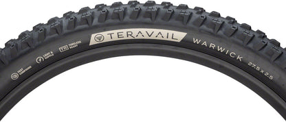 Teravail Warwick Tire - 27.5 x 2.5 Tubeless Folding BLK Light Supple Fast Compound