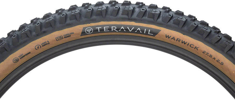 Teravail Warwick Tire - 27.5 x 2.5 Tubeless Folding Tan Light Supple Fast Compound