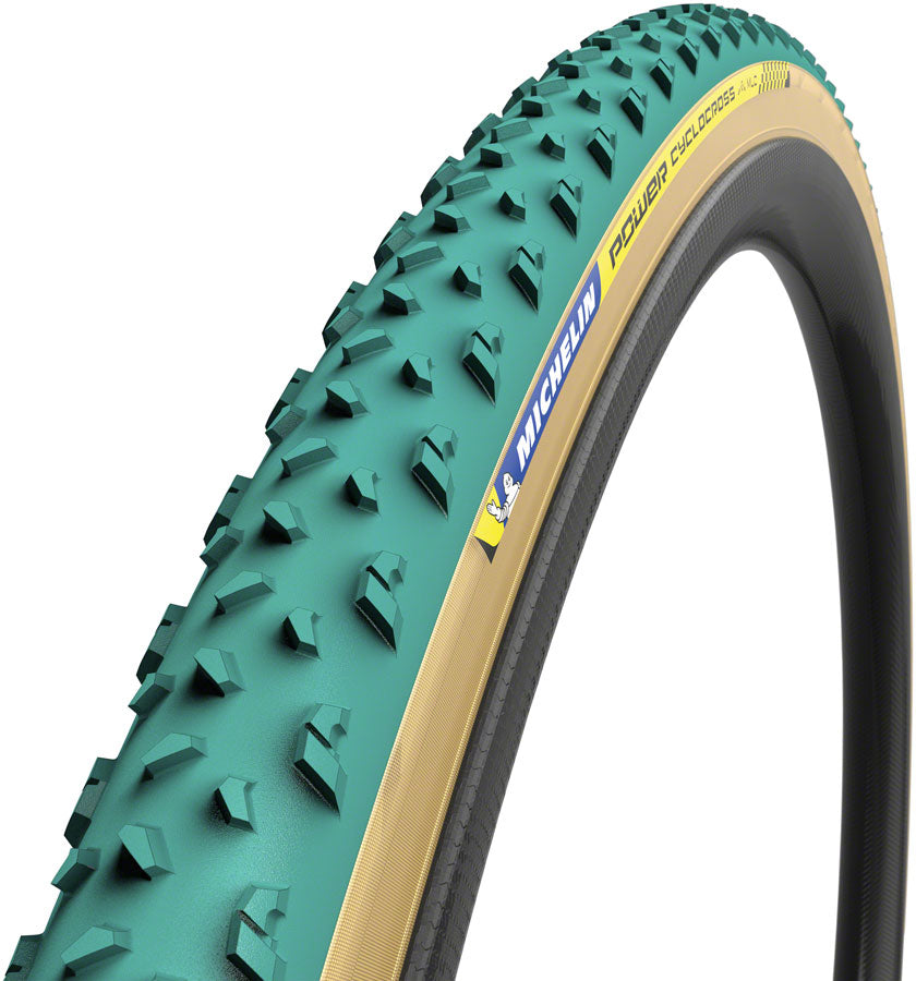 Michelin Power Cyclocross Mud Tire - 700 x 33 Tubular Folding Green/Tan-Goodwynn&#39;sGoodwynn&#39;s