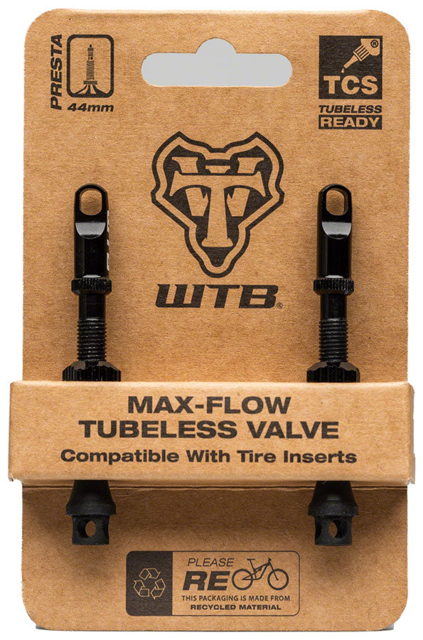 WTB TCS Max-Flow Tubeless Valves - 44mm Black Pair-Goodwynn&#39;sGoodwynn&#39;s