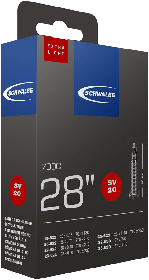 Schwalbe Extra Light Tube - 700 x 18 - 25mm 40mm Presta Valve-Goodwynn&#39;sGoodwynn&#39;s