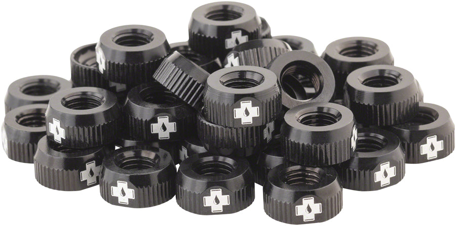 Muc-Off Tubeless Valve Box Refill -  Black Lock Nut Pack of 40