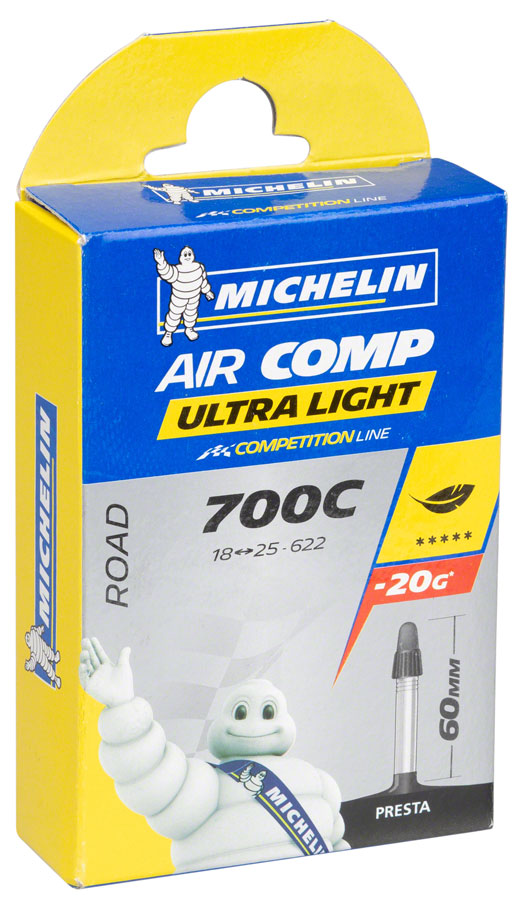 Michelin Aircomp Ultra Light Tube - 700 x 18 - 23mm 60mm Presta Valve-Goodwynn&#39;sGoodwynn&#39;s