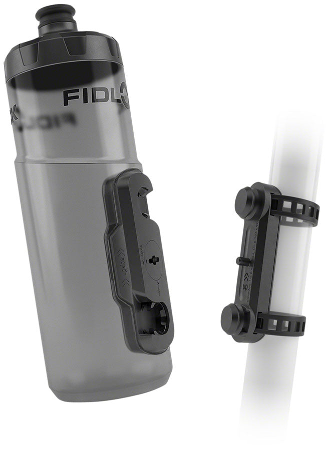 Fidlock TWIST Water Bottle Cage Set - Universal Base Mount Strap-On 600ml Smoke