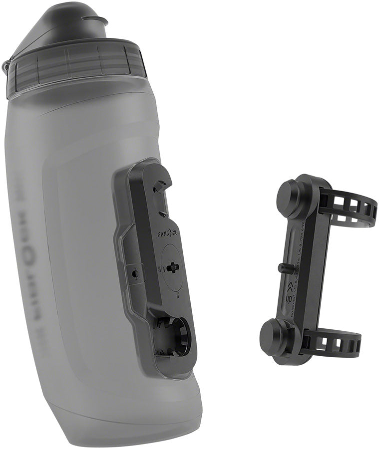 Fidlock TWIST Water Bottle Cage Set - Universal Base Mount Strap-On 590ml Smoke