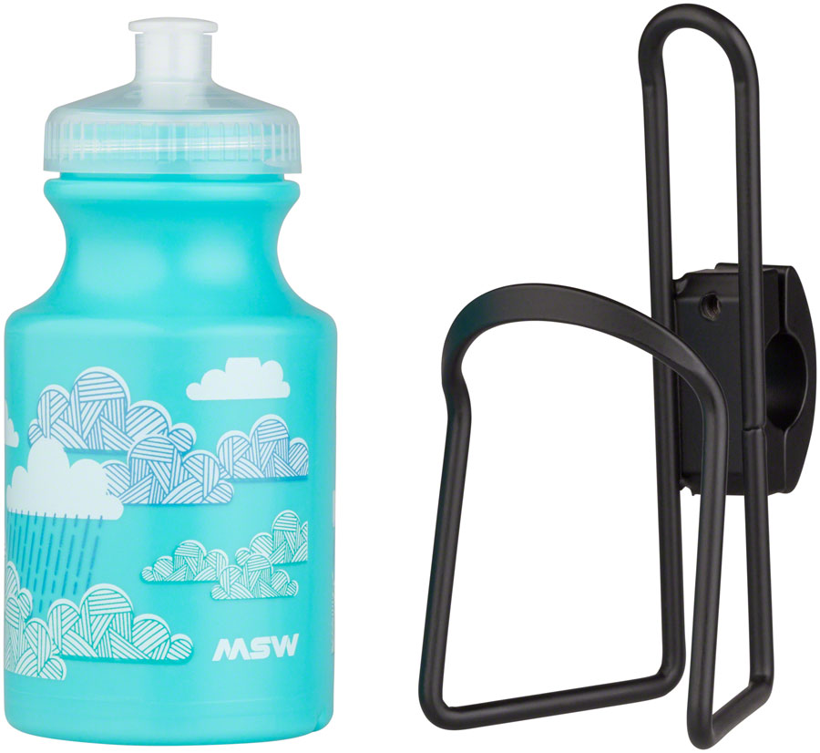 MSW Kids Water Bottle and Cage Kit - Clouds w/ Black Cage-Goodwynn&#39;sGoodwynn&#39;s