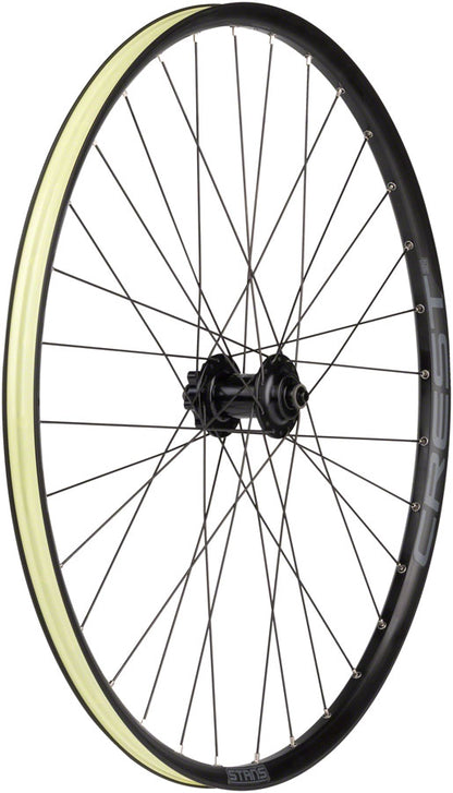 Stans No Tubes Crest S2 Front Wheel - 27.5" QR x 100mm 6-Bolt Black