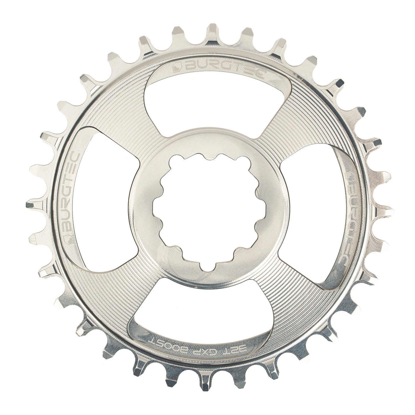 Burgtec GXP Boost 3mm Thick Thin Chainring 30T - Rhodium Silv