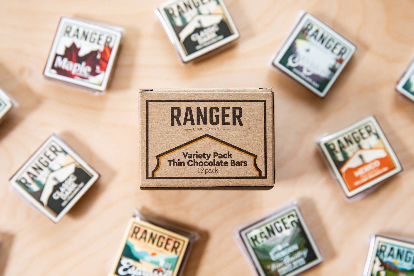 Ranger Chocolate Co. - Variety Pack, Thin Chocolate Bars, 12-pack