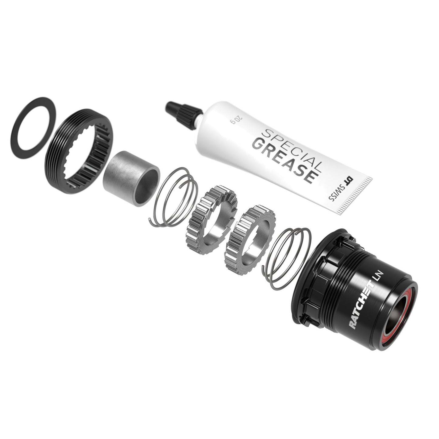 DT Swiss Ratchet LN Freehub Body Upgrade Kit - SRAM XD Standard Aluminum Sealed Bearing 18T