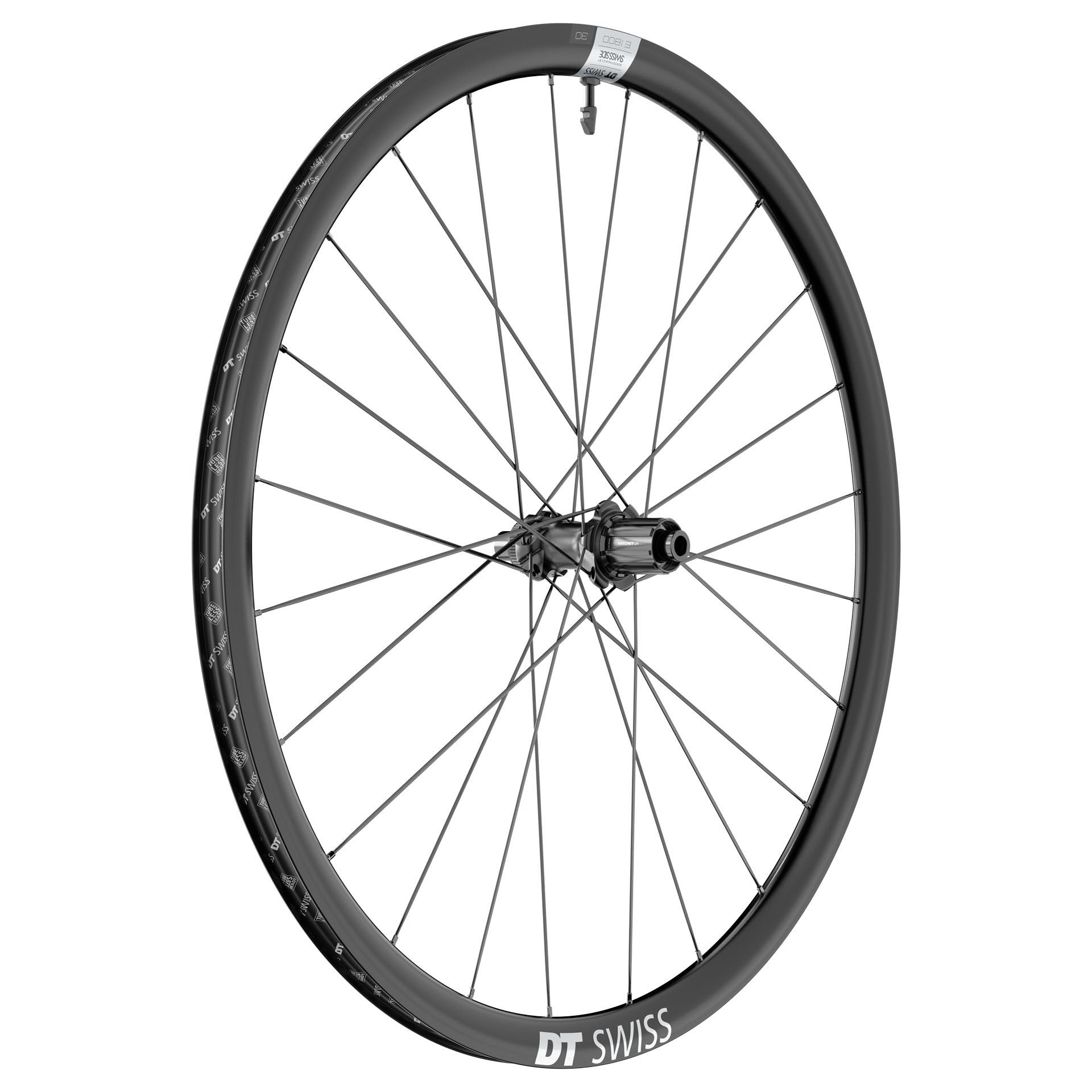 DT Swiss E 1800 Spline 30 Rear Wheel - 700c 12 x 142mm Center-Lock HG 11 Road Ratchet LN 18 BLK-Goodwynn&#39;sGoodwynn&#39;s