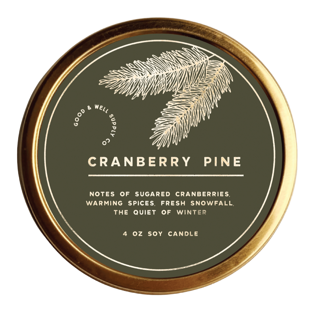 Cranberry Pine Gilded Holiday Candle-Goodwynn&#39;sGoodwynn&#39;s