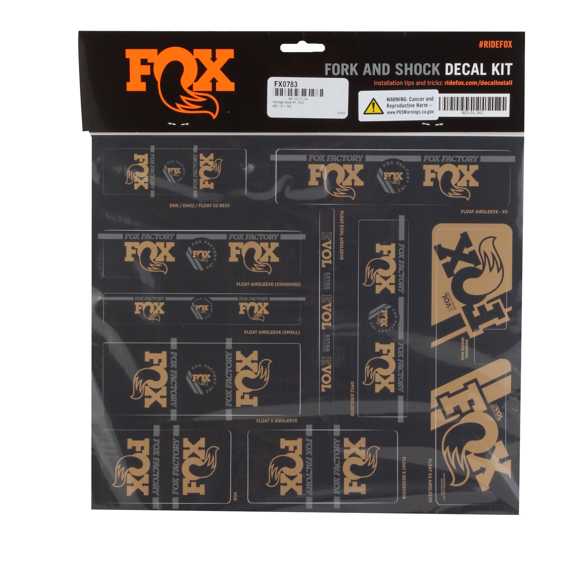 Fox Shox Heritage Decal Kit Gold-Goodwynn&#39;sGoodwynn&#39;s