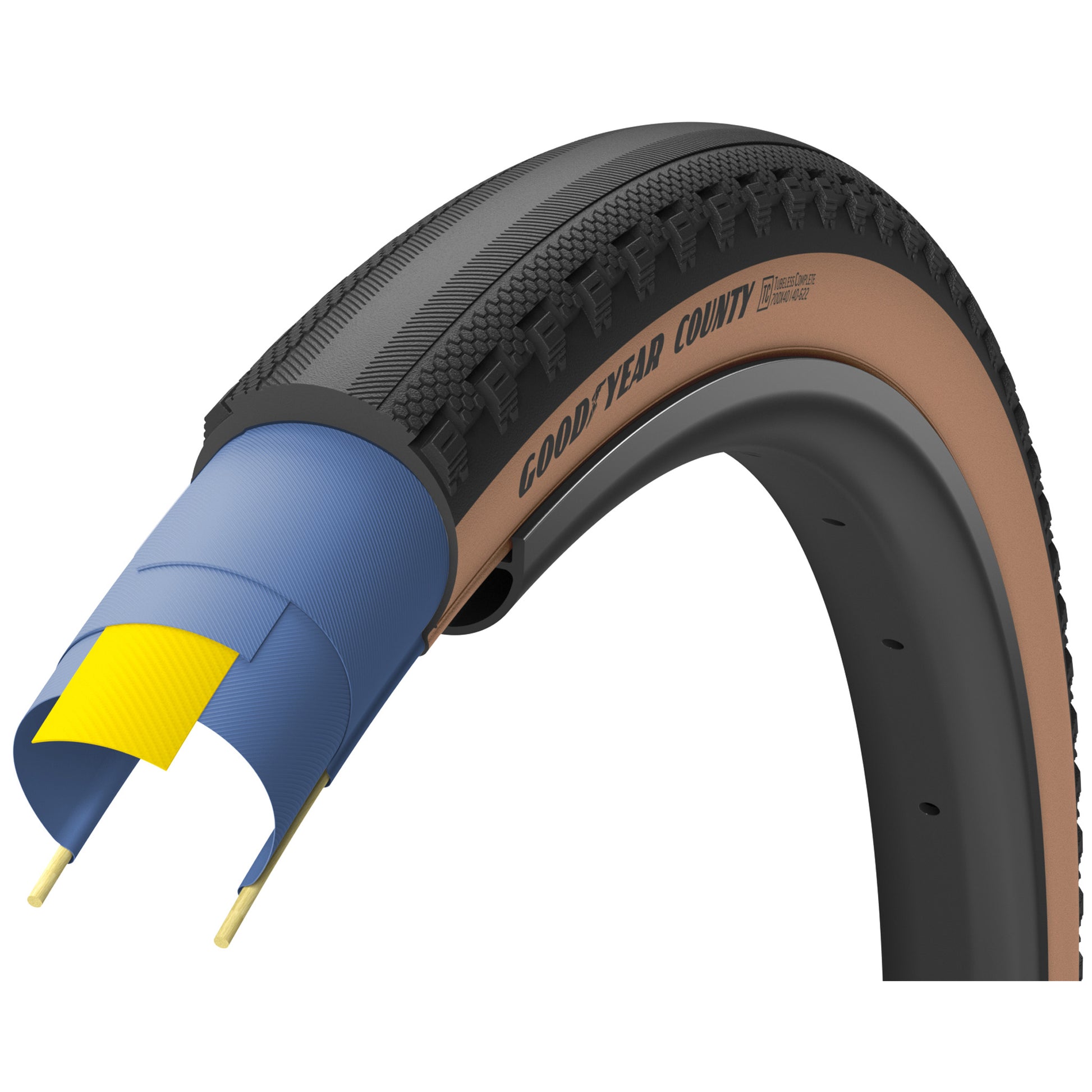 Goodyear County Ultimate Tubeless Tire 700 x 40c Tan-Goodwynn&#39;sGoodwynn&#39;s