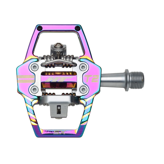 HT Pedals T2-SX Clipless Platform Pedals CrMo - Oil Slick-Goodwynn's