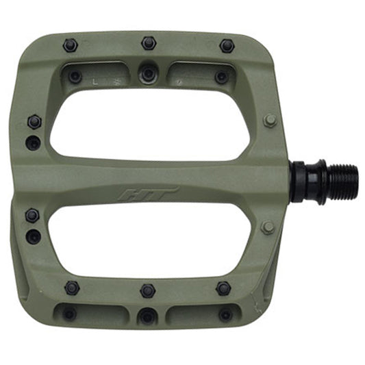 HT Components PA03A Nano P Platform Pedals Body: Nylon Spindle: Cr-Mo 9/16 Green-Goodwynn's