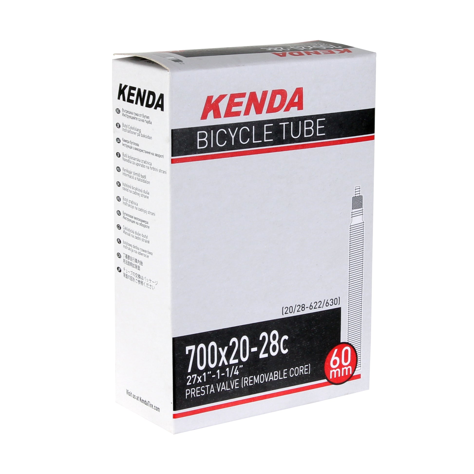 Kenda Presta-Removable Valve Core Tube Presta Length: 60mm 700C 20-28C-Goodwynn&#39;sGoodwynn&#39;s