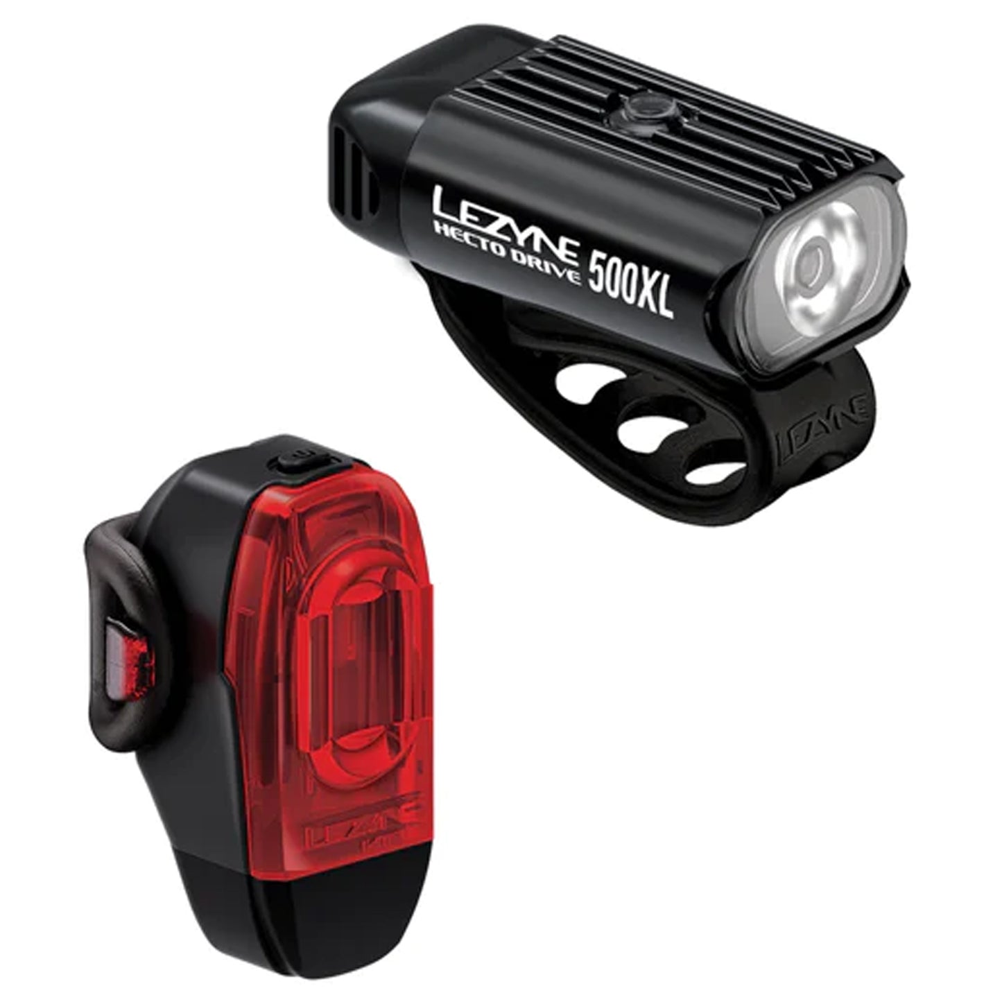 Lezyne Hecto Drive 500Xl / KTV Drive+ Headlight and Taillight Set Black