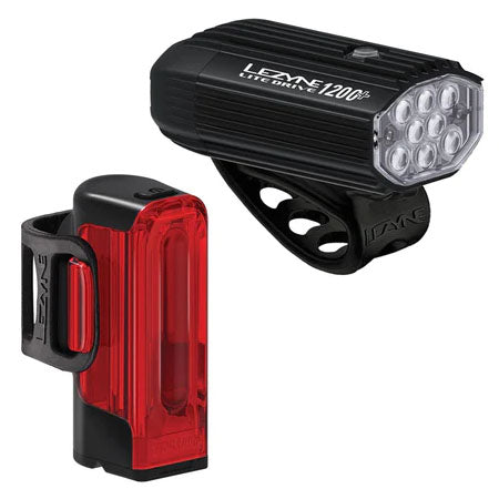 Lezyne Lite Drive 1200+ / Strip Drive Pro 400+ Headlight Taillight Set BLK