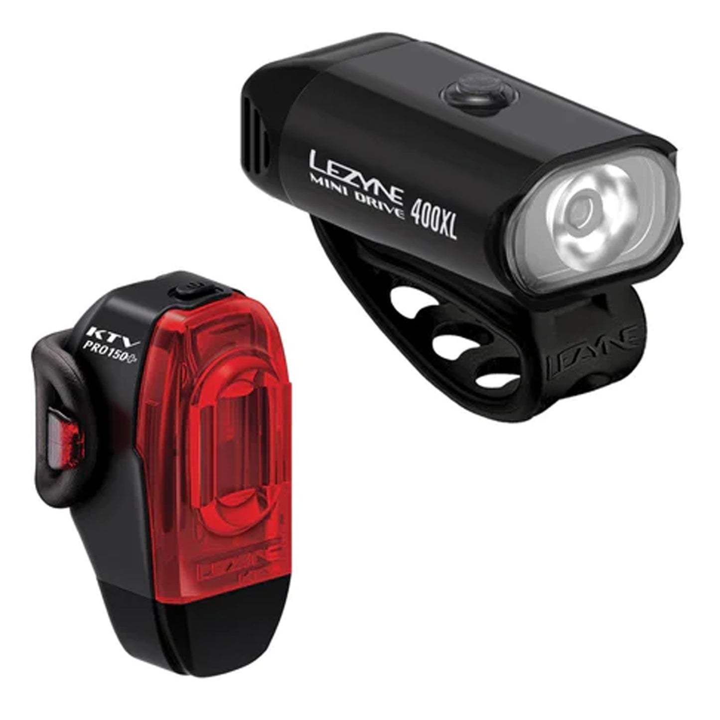 Lezyne Mini Drive 400Xl / KTV Drive Pro+ Headlight and Taillight Set Black