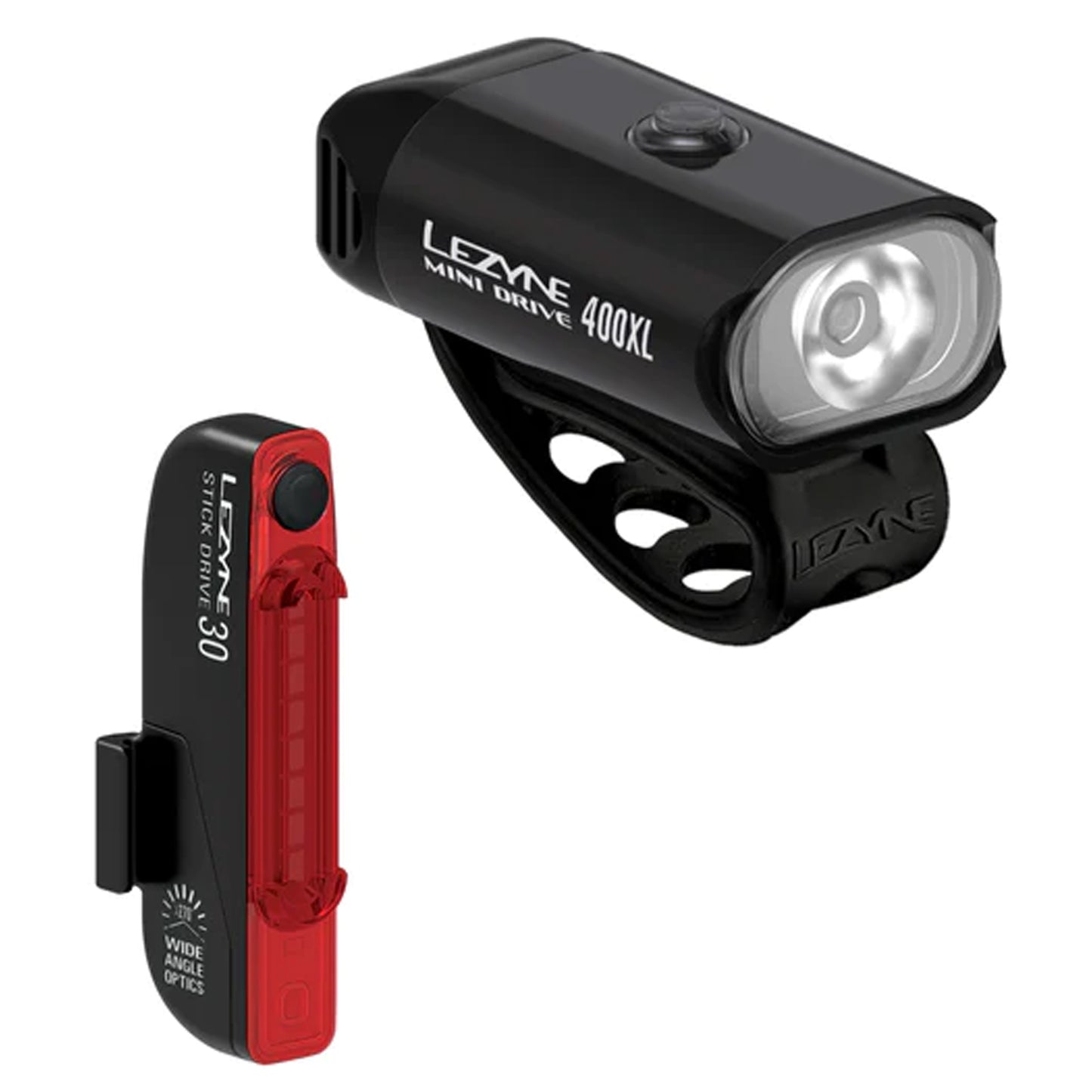 Lezyne Mini Drive 400 and Stick 30 Light Pair Black/ Black