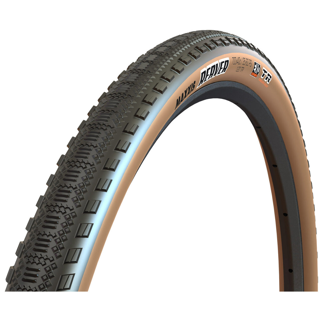 Maxxis Reaver Tire - 700 x 45 Tubeless Folding Tan Dual EXO