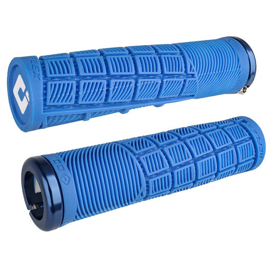 ODI Reflex V2.1 Grips - White/Blue Lock-On-Goodwynn's